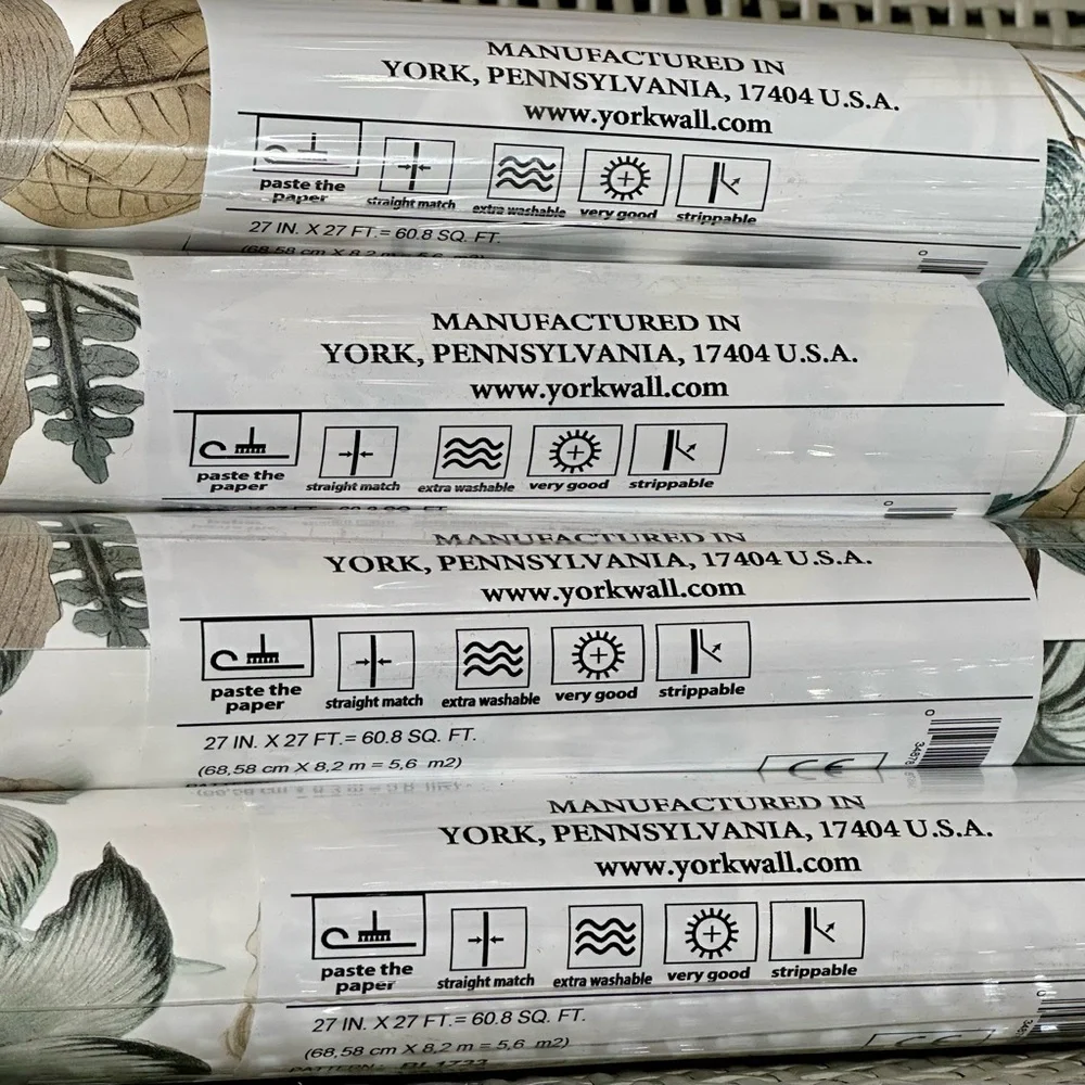 NEW York Wallcoverings Butterfly House Wallpaper-White/Neutrals/Blue